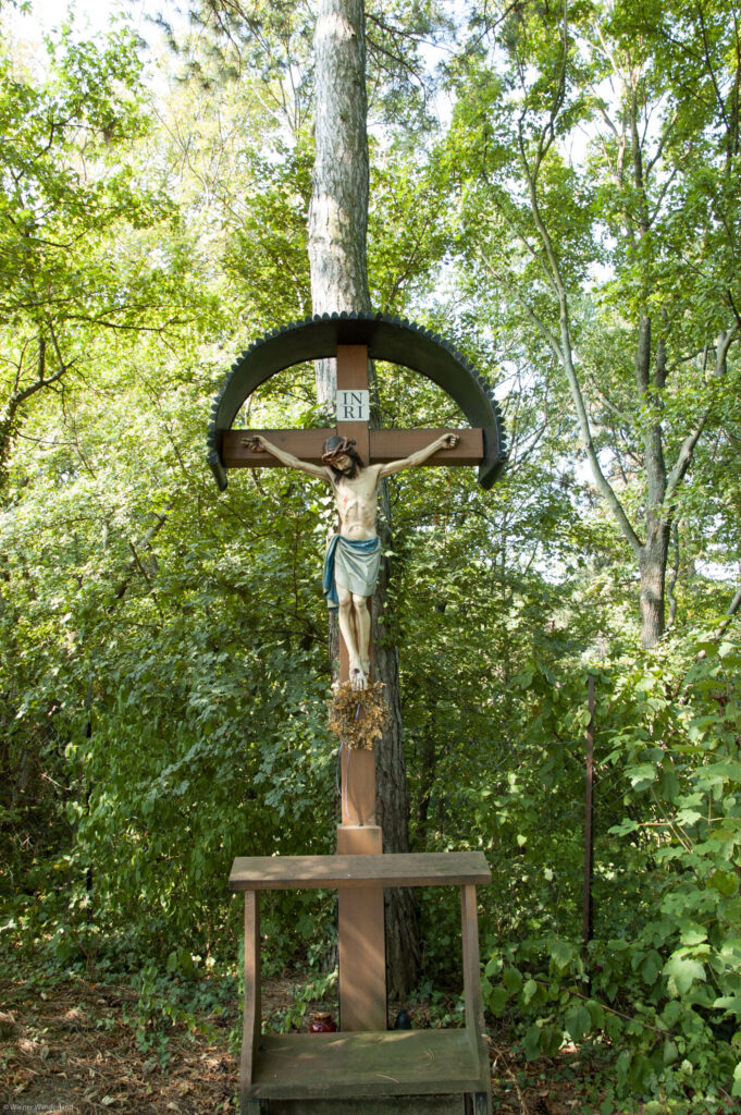 Jesus on the Cross on a trail in Klosterneuburg, Austria