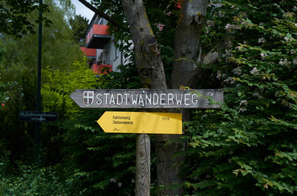 Stadtwanderweg 1 sign, Vienna.